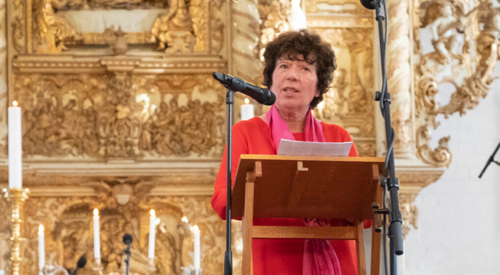 Lise-Lotte Rebel holder sin afskedstale i Helsingør Domkirke